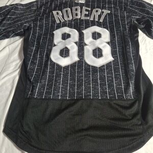 Nike Black Pinstripe 'Robert' 88 Baseball Jersey